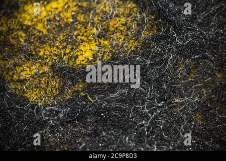 Extreme Nahaufnahme eines alten Küchenschwamms Stockfoto