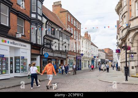 Stodman Street vom Market Place, Newark-on-Trent, Nottinghamshire, England, Großbritannien Stockfoto