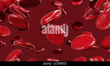 3d-Darstellung mehrerer Blutzellen Stockfoto