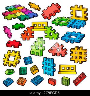 Cartoon Kritzeleien Brettspiele Objekte gesetzt Stock Vektor