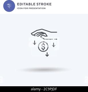 Münzsymbol-Vektor einfügen, gefülltes flaches Schild, solides Piktogramm isoliert auf Weiß, Logo-Illustration. Münzsymbol für Präsentation einfügen. Stock Vektor