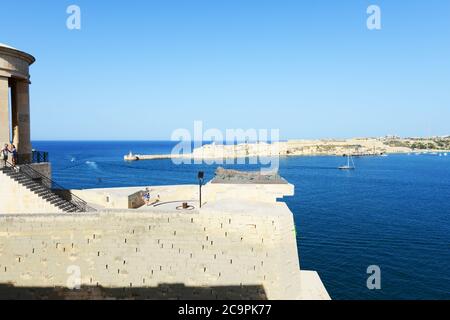 Das Belagerungsglocke Kriegsdenkmal in Valletta, Malta. Stockfoto