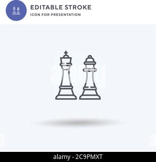 Schach-Symbol-Vektor, gefüllt flache Zeichen, solide Piktogramm isoliert auf weiß, Logo-Illustration. Schach-Symbol für Präsentation. Stock Vektor