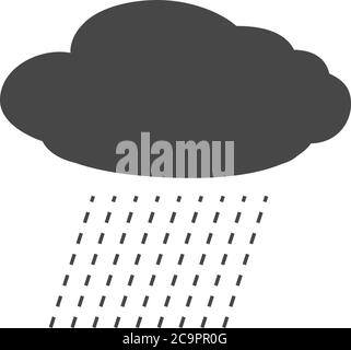 Graue Wolke regen Symbol isoliert auf Hintergrund Sturm Zeichen. Wetter Konzept Vektor Regen Symbol für Website Design Illustration Stock Vektor