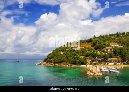 Lakka Dorf auf der Insel Paxos, Griechenland Stockfoto