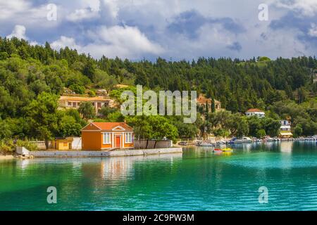 Lakka Dorf auf der Insel Paxos, Griechenland Stockfoto