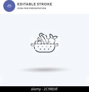 Gemüse Symbol Vektor, gefüllt flache Zeichen, solide Piktogramm isoliert auf weiß, Logo-Illustration. Gemüse Symbol für Präsentation. Stock Vektor