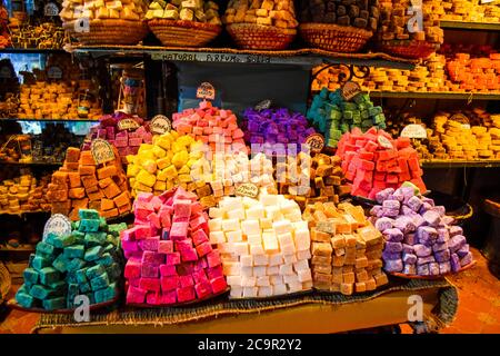 In einem Seifenladen Stockfoto