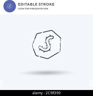 Fossile Symbolvektor, gefülltes flaches Zeichen, solides Piktogramm isoliert auf weiß, Logo-Illustration. Fossil Symbol für die Präsentation. Stock Vektor