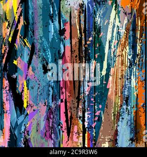 Abstrakte Hintergrundkomposition, mit Konturen, Spritzern und geometrischen Linien Stock Vektor