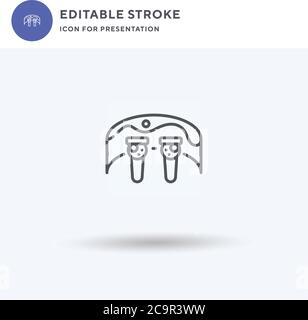 VR-Technologie-Symbolvektor, gefülltes flaches Zeichen, solides Piktogramm isoliert auf Weiß, Logo-Illustration. VR-Technologie-Symbol für die Präsentation. Stock Vektor