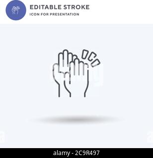 Hohe fünf Symbol Vektor, gefüllt flache Zeichen, solide Piktogramm isoliert auf weiß, Logo-Illustration. Fünf Symbole für die Präsentation. Stock Vektor