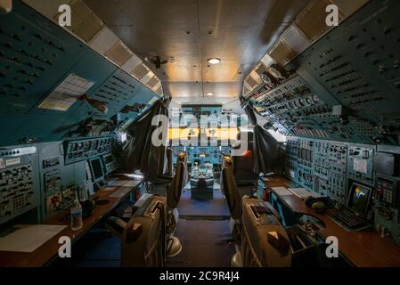 Das Cockpit eines antonov 225 Stockfoto