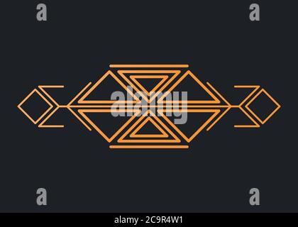 Vintage Vektor Illustration, Konzept goldene geometrische Figur Linie und Design Rahmen Retro-Label. Dekoration Hintergrund Banner, Luxus elegante Grafik l Stock Vektor