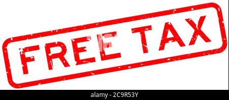 Grunge rot frei Steuer Wort quadratische Gummidichtung Stempel auf weißem Hintergrund Stock Vektor