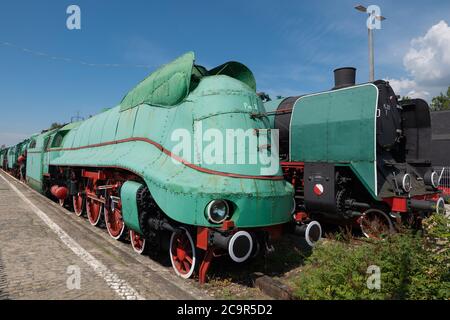 Express-Dampflokomotive PM3-5, hergestellt 1940 von der Borsig Locomotive-Werke GmbH, Bahnhofsmuseum (Stacja Muzeum) in Warschau, Polen Stockfoto