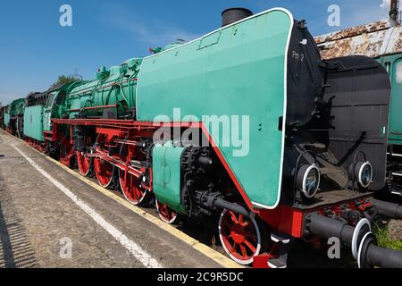 Express-Dampflokomotive PM2-34, hergestellt 1936 von der Berliner Maschinenbau AG, Bahnhofsmuseum (Stacja Muzeum) in Warschau, Polen Stockfoto