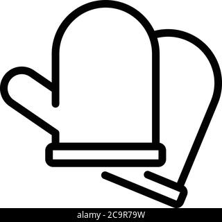Schmied Handschuhe Symbol, umreißen Stil Stock Vektor