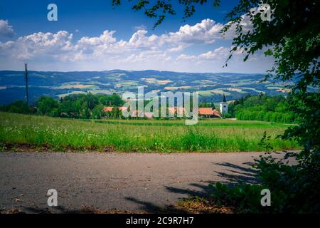 Wanderung zum Gallner Gipfel bei Stallwang im Bayerischen Wald Stockfoto