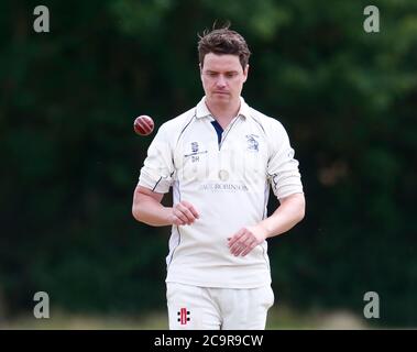 BILLERICAY, Vereinigtes Königreich, AUGUST 01:David Houghton von Billericay CC während Shepherd Neame Essex Cricket League Gooch Division zwischen Billericay CC Stockfoto