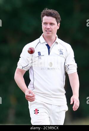 BILLERICAY, Vereinigtes Königreich, AUGUST 01:David Houghton von Billericay CC während Shepherd Neame Essex Cricket League Gooch Division zwischen Billericay CC Stockfoto