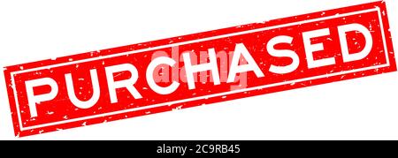 Grunge rot gekauftes Wort quadratische Gummidichtung Stempel auf weißem Hintergrund Stock Vektor