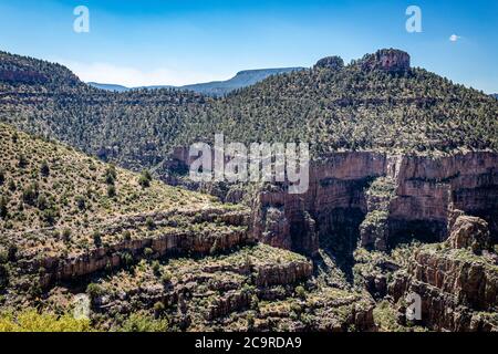 Blick auf den Salt River Canyon vom Becker Butte Lookout entlang des US Highway 60 in der Nähe von Whiteriver, Arizona. Stockfoto