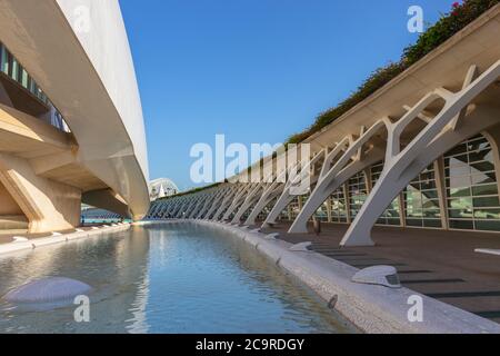 Wissenschaftsmuseum in Valencia im architektonischen Komplex der Stadt der Künste und Wissenschaften, Spanien Stockfoto
