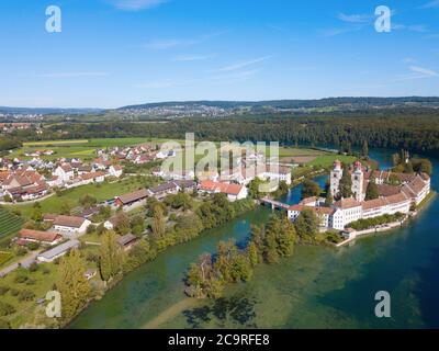 Herbstliche Landschaft in der Nähe Rheinau Kloster Stockfoto