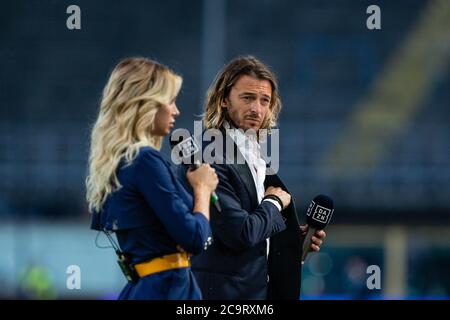 Federico Balzaretti (DAZN) beim Atalanta Bergamasca Calcio gegen FC Internazionale, italienische Serie A Fußballspiel, bergamo, Italien, 01. August 2020 Stockfoto