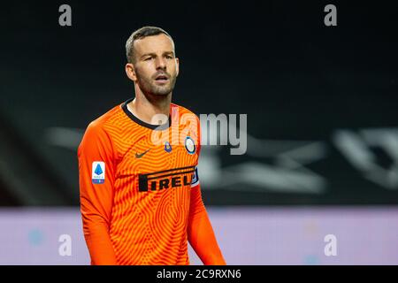 Samir Handanovic (FC Internazionale) beim Atalanta Bergamasca Calcio gegen FC Internazionale, italienische Serie A Fußballspiel, bergamo, Italien, 01. August 2020 Stockfoto