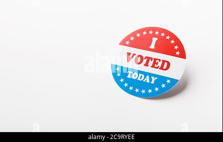 Amerikanischer Sticker isoliert auf weißem Hintergrund Stockfoto