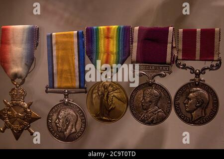 Erste World War Medal Series, Castle Museum, York, North Yorkshire, England, Vereinigtes Königreich. Stockfoto