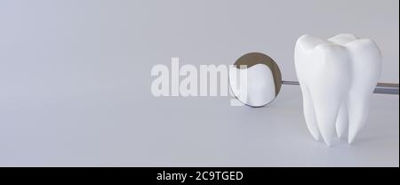 Zahnanatomie für die Ausbildung im Labor. 3d-Rendering-Banner Stockfoto