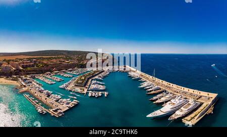 Luftaufnahme, Marina Port Adriano, El Toro, Region Santa Ponca, Mallorca, Balearen, Spanien Stockfoto