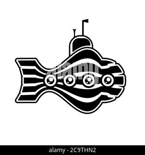 Logo U-Boot-Streifen auf einem weißen isolierten Hintergrund. Vektorbild Stock Vektor