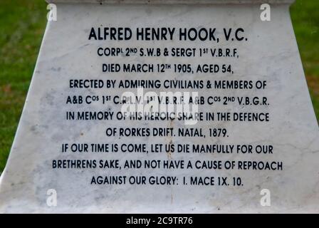Das Grab von Alfred Henry Hook VC im Dorf Churcham in Gloucestershire, Großbritannien Stockfoto