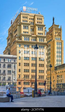 Madrid, Spanien - 25. juni 2020: Gebäude der Generali Versicherungsgesellschaft in Madrid. Stockfoto