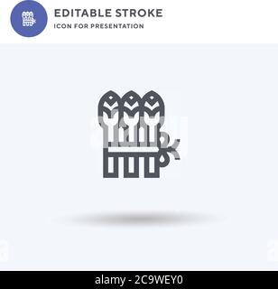 Spargel-Symbolvektor, gefülltes flaches Schild, solides Piktogramm isoliert auf weiß, Logo-Illustration. Spargelsymbol zur Präsentation. Stock Vektor