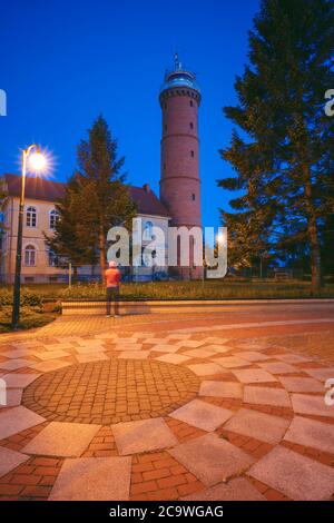 Leuchtturm in Jaroslawiec. Jaroslawiec, Vorpommern, Polen. Stockfoto