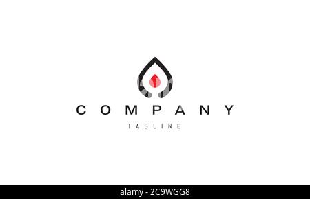 Vektor-Logo, auf dem ein abstraktes Bild von einem Tropfen Blut personifiziert gespendete Blut. Stock Vektor