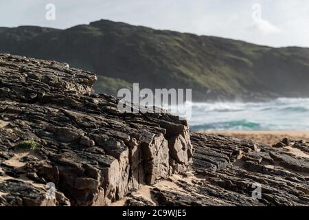 Murder Hole Beach, Boyeeghter Bay, Melmore, Donegal, Irland. Wild Atlantic Way. Stockfoto