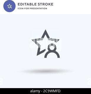 Fame Icon Vektor, gefüllt flache Zeichen, solide Piktogramm isoliert auf weiß, Logo-Illustration. Fame-Symbol für die Präsentation. Stock Vektor