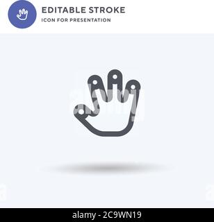 Alien Icon Vektor, gefüllt flache Zeichen, solide Piktogramm isoliert auf weiß, Logo-Illustration. Alien-Symbol für Präsentation. Stock Vektor
