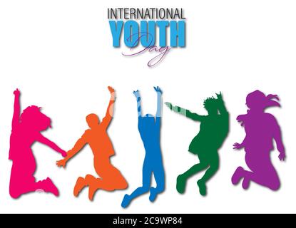 Vektor-Illustration des Internationalen Jugendtags 12. August. Abstraktes Design. Stock Vektor
