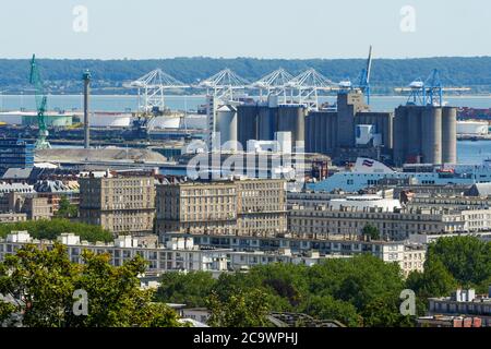 Gesamtansicht von Le Havre, von den Höhen von Sainte-Adresse, seine-Maritime, Normandie Region, Frankreich gesehen Stockfoto