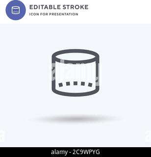 Zylinder-Symbolvektor, gefülltes flaches Schild, solides Piktogramm isoliert auf weiß, Logo-Illustration. Zylindersymbol zur Darstellung. Stock Vektor