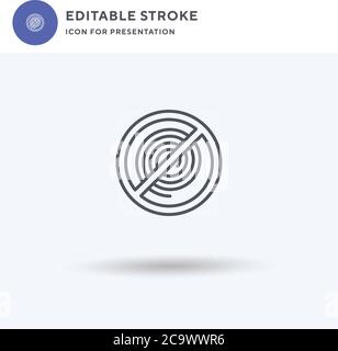 Drehen Sie nicht Symbolvektor, gefülltes flaches Zeichen, solides Piktogramm isoliert auf weiß, Logo-Illustration. Symbol nicht drehen für Präsentation. Stock Vektor