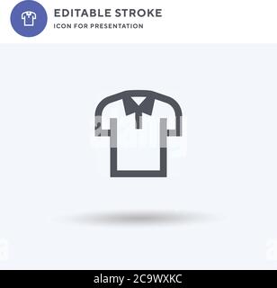 Polo Shirt Icon Vektor, gefüllt flaches Zeichen, solides Piktogramm isoliert auf weiß, Logo Illustration. Polo Shirt Icon für die Präsentation. Stock Vektor