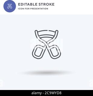 Wimpern-Curler-Icon-Vektor, gefülltes flaches Zeichen, solides Piktogramm isoliert auf Weiß, Logo-Illustration. Wimpern Curler Symbol für die Präsentation. Stock Vektor